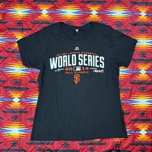 San Francisco Giants MLB Womens Shirt XXL 2014 Fall Classic Black Short Sleeve